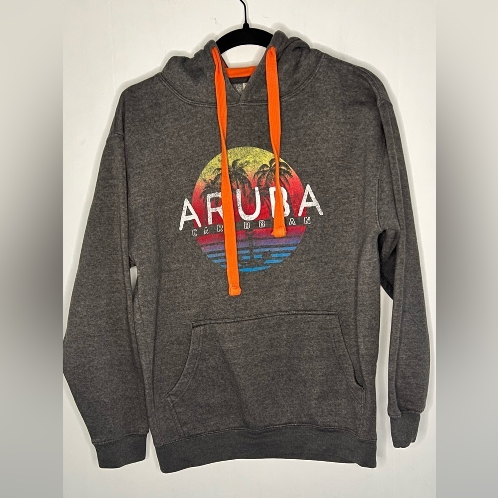 Aruba Caribbean Long Sleeve Gray Hoodie L13 51225